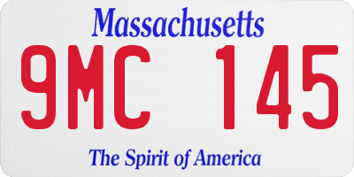 MA license plate 9MC145