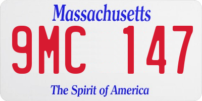 MA license plate 9MC147