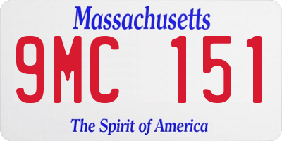 MA license plate 9MC151
