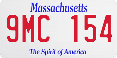 MA license plate 9MC154