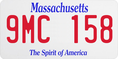 MA license plate 9MC158