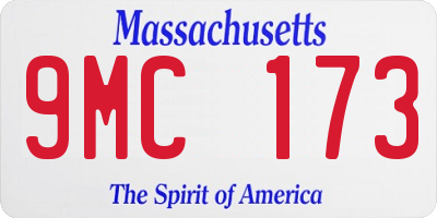 MA license plate 9MC173