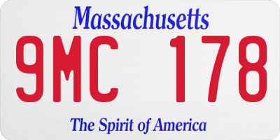 MA license plate 9MC178
