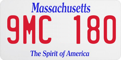 MA license plate 9MC180
