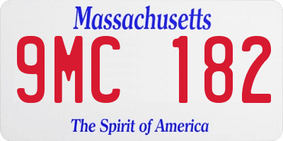 MA license plate 9MC182