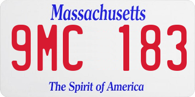 MA license plate 9MC183