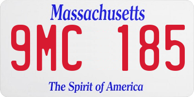 MA license plate 9MC185