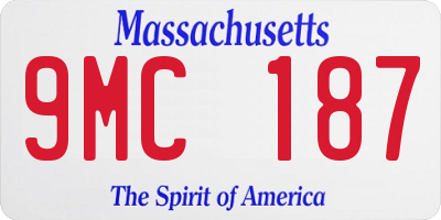 MA license plate 9MC187