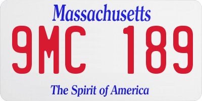 MA license plate 9MC189