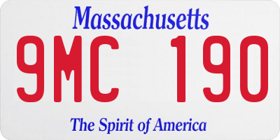MA license plate 9MC190