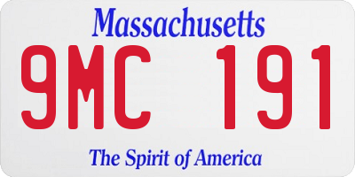 MA license plate 9MC191