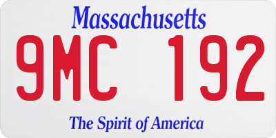 MA license plate 9MC192