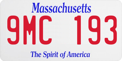 MA license plate 9MC193