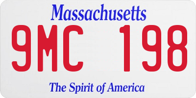 MA license plate 9MC198
