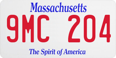 MA license plate 9MC204