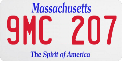 MA license plate 9MC207