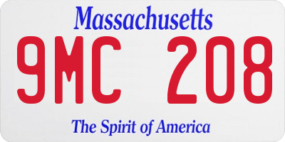 MA license plate 9MC208
