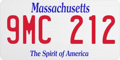 MA license plate 9MC212