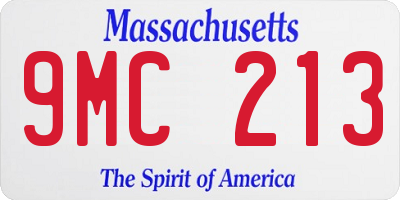MA license plate 9MC213
