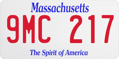 MA license plate 9MC217