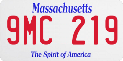MA license plate 9MC219