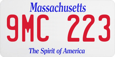 MA license plate 9MC223