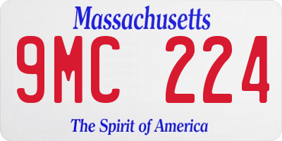 MA license plate 9MC224