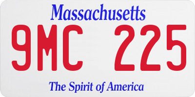 MA license plate 9MC225