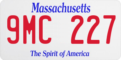 MA license plate 9MC227