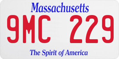 MA license plate 9MC229
