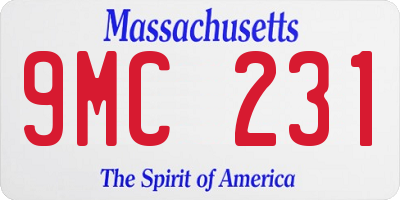 MA license plate 9MC231