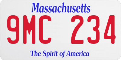 MA license plate 9MC234
