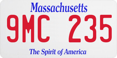 MA license plate 9MC235