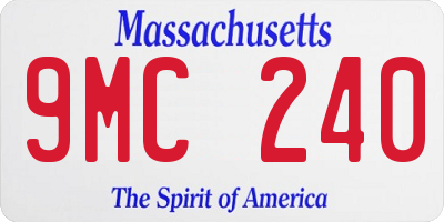 MA license plate 9MC240