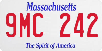 MA license plate 9MC242