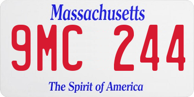 MA license plate 9MC244