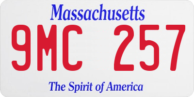 MA license plate 9MC257