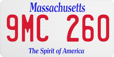 MA license plate 9MC260
