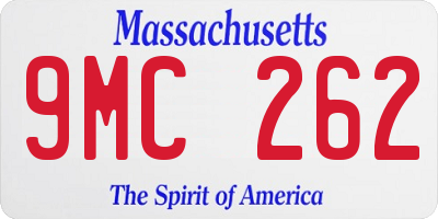 MA license plate 9MC262
