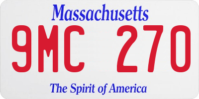 MA license plate 9MC270