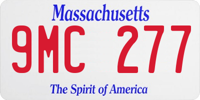 MA license plate 9MC277