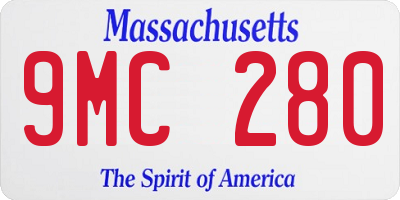 MA license plate 9MC280
