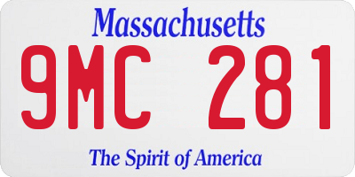MA license plate 9MC281