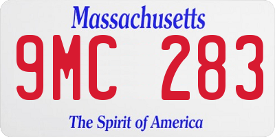 MA license plate 9MC283