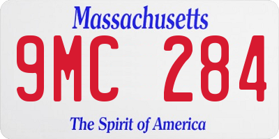 MA license plate 9MC284