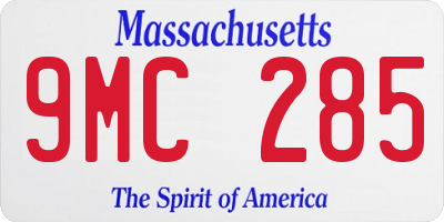 MA license plate 9MC285