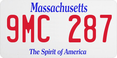 MA license plate 9MC287