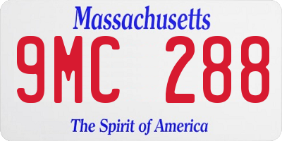MA license plate 9MC288