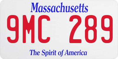 MA license plate 9MC289