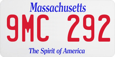 MA license plate 9MC292